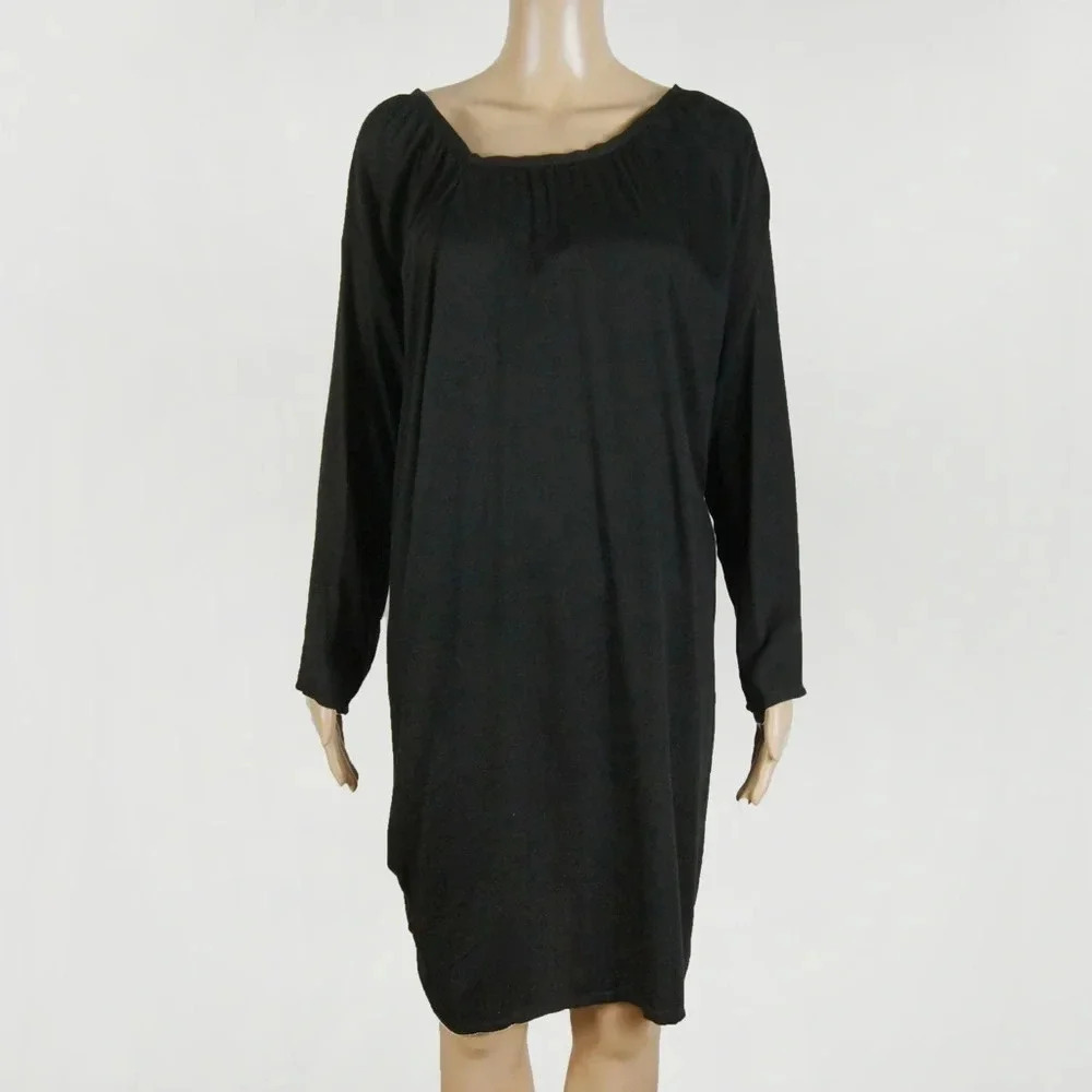 Ann Demulemeester Cowl Neck Black Long Sleeve Dress